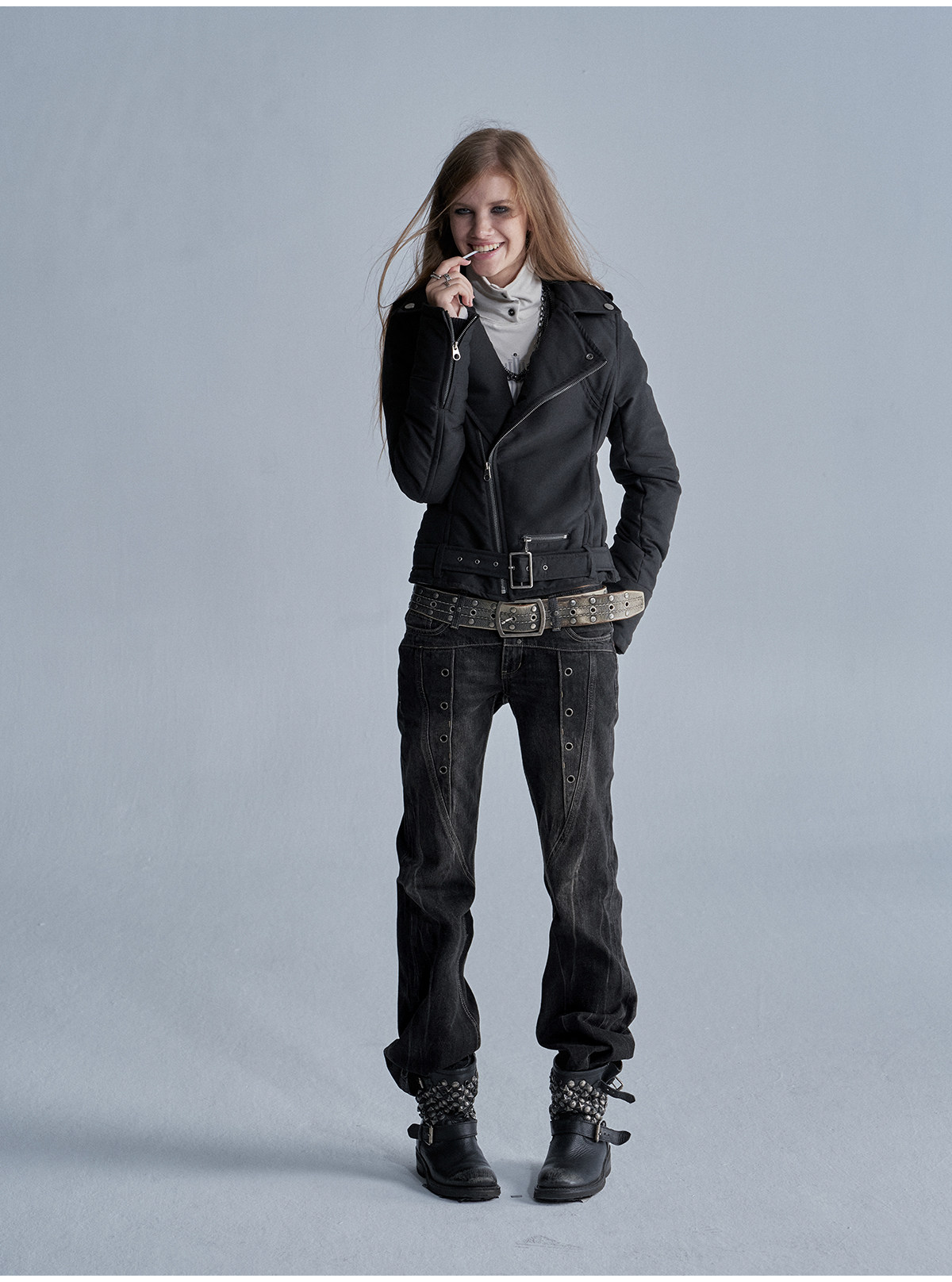 wear And tear Asymmetric Belted Punk Padded Jacket