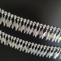 4cm wide and long leaf hanging pieces ethnic handicrafts Miao characteristic silver jewelry Miao jewelry (50 cm)
