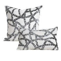 Juyan light luxury modern simple black and white cut velvet jacquard abstract pillow model living room sofa pillow cushion