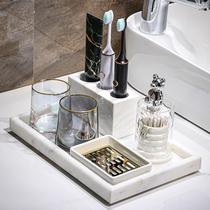 Electric toothbrush rack Nordic light luxury washbasin wash cup toothpaste toothware storage set marble tray