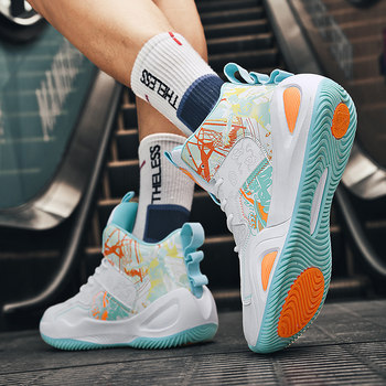 Men's Shoes 2026 New Summer High-Top Wear-Resistant Casual Shoes for Teenagers, Professional Basketball Sports Shoes for Junior High School Students
