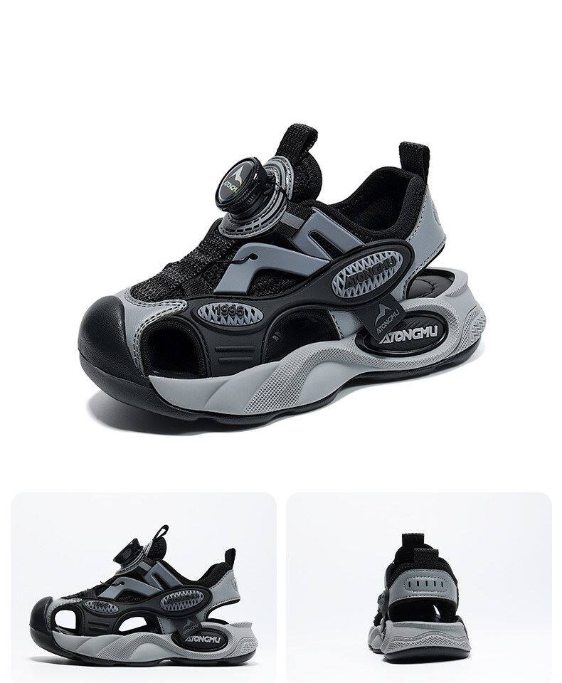 Children's Sandals for Boys 2026 Summer New Style Boys' Soft-Soled Non-Slip Wading Beach Shoes for Older Kidsren with Mesh Surface Sandals — 38