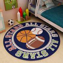 Cartoon round imitation cashmere carpet childrens room layout reading area floor mat climbing mat living room study non-slip mat