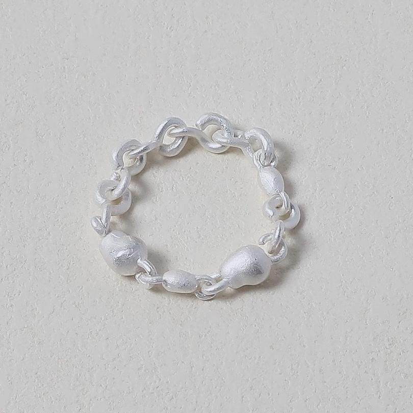 OLIOEACETO sterling silver particle ring