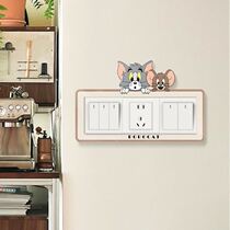 Tom and Jerry switch stickers modern simple socket protective cover wall transformation ugly artifact wall stickers decoration anti-dirty