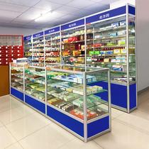Pharmacy counter medicine cabinet pharmacy shelf shade cabinet hospital medicine display cabinet western medicine display rack glass exhibition direct sales
