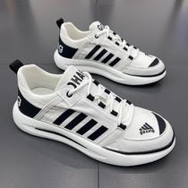 Foreign trade four-stripe thick-soled dad shoes mens shoes summer new canvas breathable sports casual shoes flat shoes