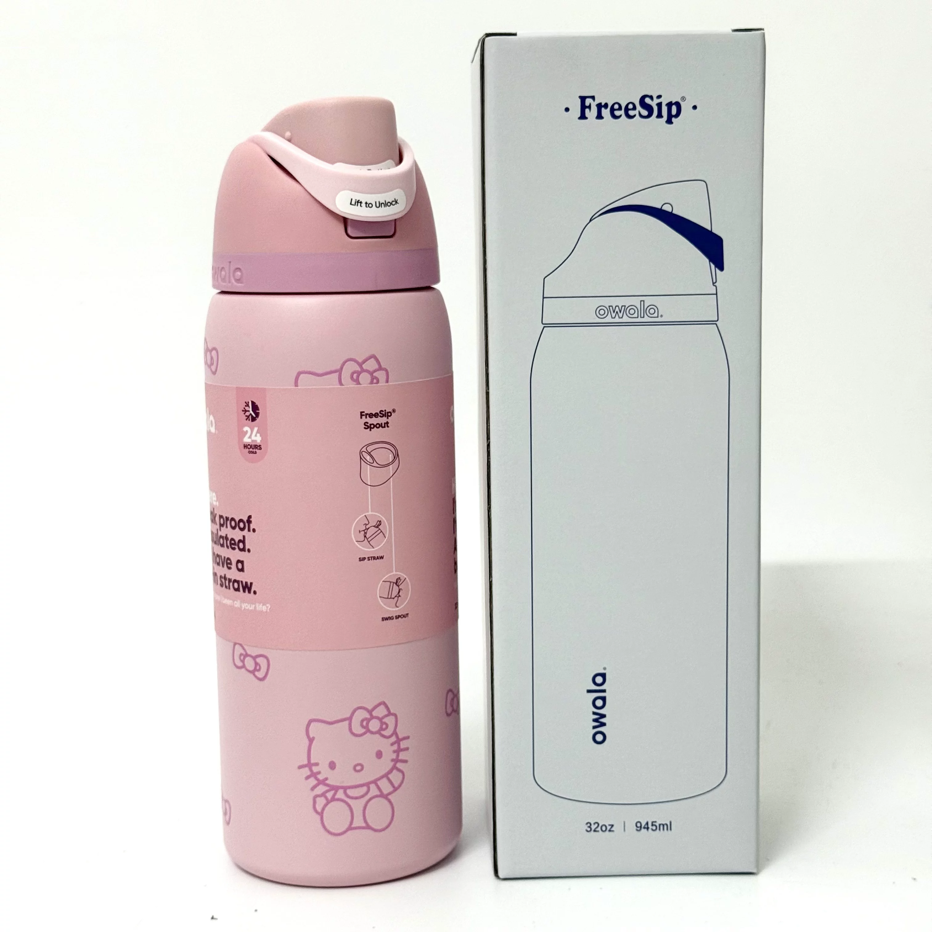 Овала Кити лимитированная версия изолированная кружка FreeSip двойной напиток спортивная кружка для воды с большой емкостью соломинка портативная кружка