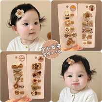 Baby all-inclusive cloth hair clip for girls that does not hurt hair. Cute and super cute baby clip. Childrens milk coffee color hair clip headband.