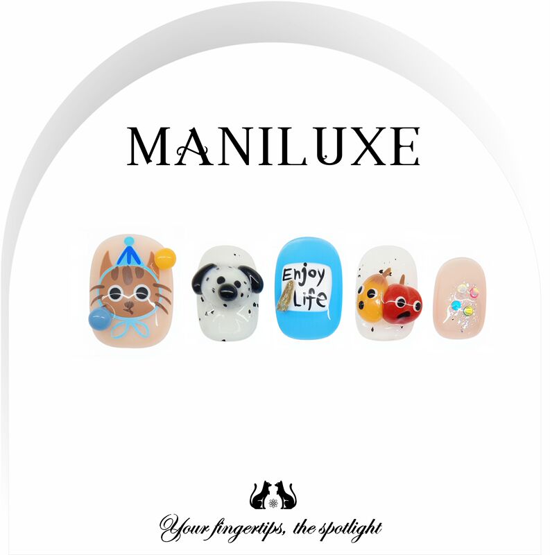 Maniluxe【Invisible City】2026 New High-End Creative Cartoon Graffiti Handmade Wearable Nails