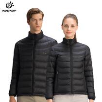 TECTOP explores outdoor autumn and winter new lightweight down jackets for men and women stand-up collar short breathable windproof warm jackets