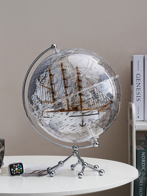 Creative transparent globe TV wine cabinet study office desktop decoration ornaments light luxury high-end home good things