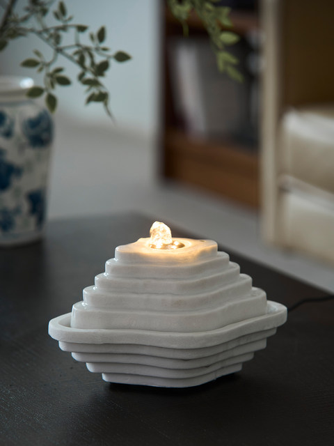 Zen-Inspired Mountain Living, New Chinese-Style Terraced Water Feature, Circulating Water, Living Room, Study, High-End, Niche, Office, Light Luxury