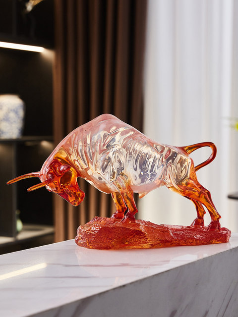 Towering Ox Figurine, Light Luxury, High-End Living Room, Sophisticated Tv Cabinet, Entrance Decoration, Home Decor, Crafts