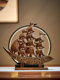 Smooth Sailing Sailboat Ornament for Boss's Office, Home Entrance, Wine Cabinet Decoration, Antique Shelf, Light Luxury