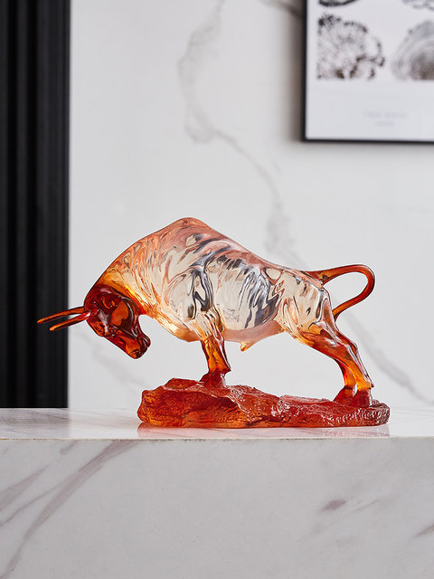 Towering Ox Figurine, Light Luxury, High-End Living Room, Sophisticated Tv Cabinet, Entrance Decoration, Home Decor, Crafts