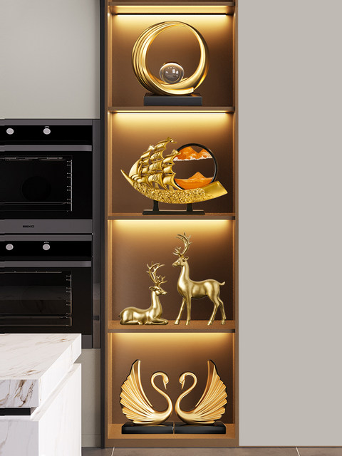 Smooth Sailing Sailboat Ornament, Light Luxury, High-End, Elegant Wine Cabinet Decoration, Quicksand Painting, Living Room, Office, Tv Cabinet