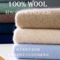 Pure wool sweater autumn and winter new half turtleneck mens pullover solid color base layer warm versatile soft sweater