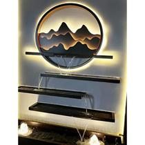 Stainless steel new Chinese style flowing water feature wall villa courtyard waterfall water feature light wall garden hotel landscape wall customization