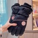 Cycling and Skiing Gloves for Women, Touch Screen Compatible, Fleece-Lined, Waterproof, Winter Cold-Proof, Warm, for Electric Scooters, Student Heart-Shaped Gloves