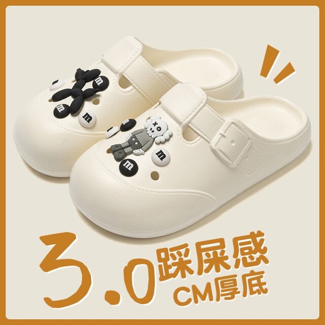 Women's Summer Outdoor Clogs with Soft Soles, Cute Closed-Toe Design, Comfortable Slip-On Slippers with a Stepping-On-Clouds Feel, Dual-Use Sandals, Non-Slip Beach Shoes