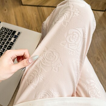 Women's Thermal Sleep Pants for Autumn and Winter, Korean Style, Fleece-Lined, Printed, Casual Home Pants, Suitable for Outdoor Wear, Long Pants