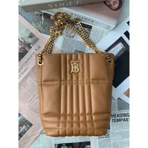 Womens Logo Quilted Bucket Shoulder Bag