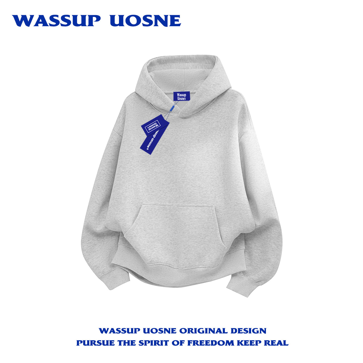 WASSUP アメリカンレトロ ヘビーウェイト フリース裏地付き 厚手 フード付きスウェットシャツ メンズ、2026年秋冬新作、カップル向けトップス