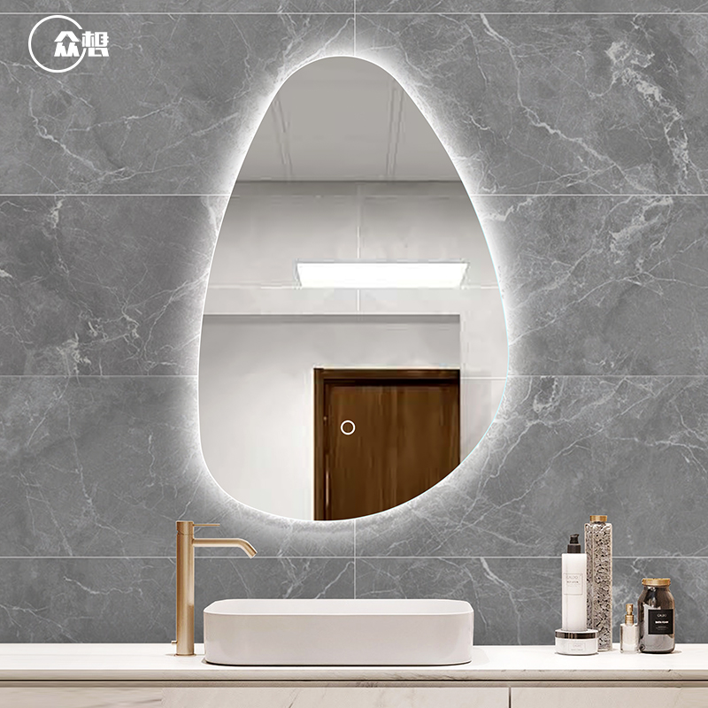 Makeup room Smart LED lamp mirror wall-mounted bathroom mirror anti-fog hanging wall Bathroom Mirror Profiled irregular Decorative Mirror
