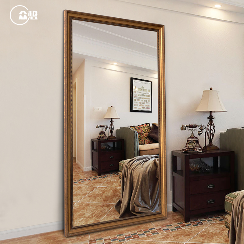 Think of European-style antique full-length mirrors American wall-mounted full-length mirrors Floor-to-ceiling full-length mirrors Clothing store decoration large mirrors