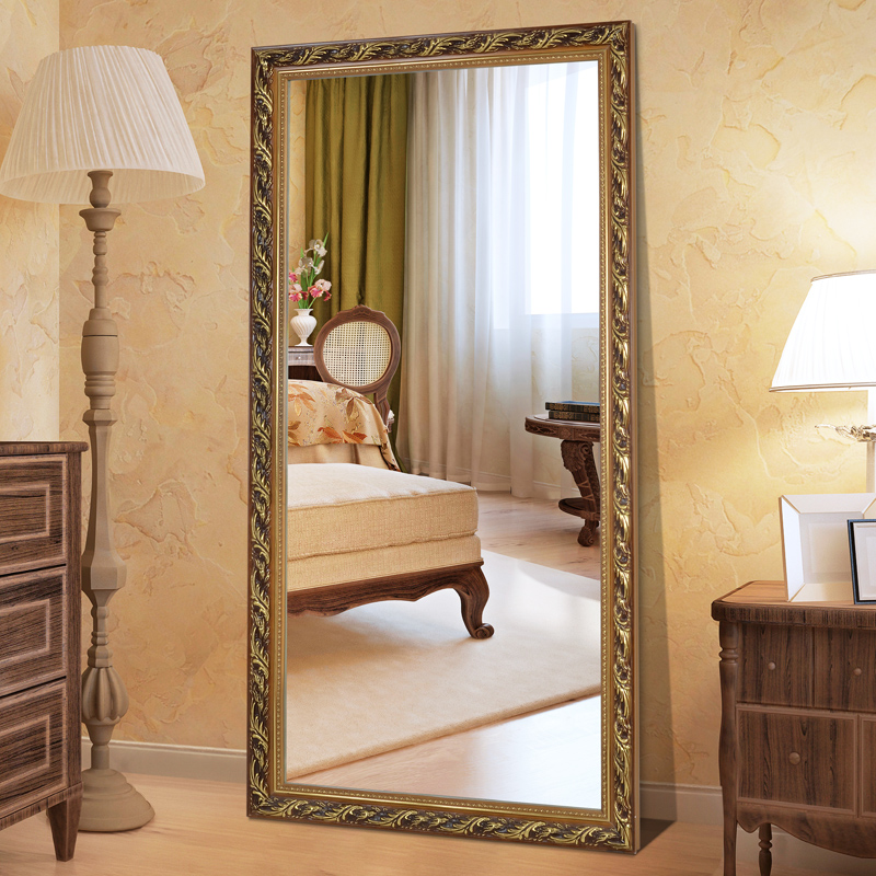All want full-body mirror solid wood full-body mirror European full-body mirror wall hanging floor mirror clothing store large mirror decorative mirror