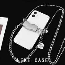 Metal chain mobile phone clip cross-body mobile phone back clip can be attached with a lanyard suitable for mobile phone protective cases universal multi-function