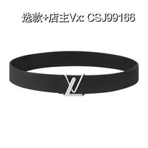 (Deposit) Mens Grained and Smooth Leather Black Belt Belt