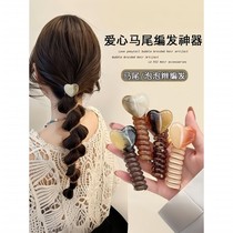 Japanese style simple bubble braided headband for women 2024 new high-end hair accessories phone cord hair band ponytail braided hair
