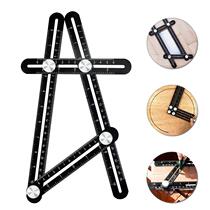 Multi-angle folding ruler Aluminum alloy multifunctional movable 4-fold ruler Stainless steel four-sided ruler Four-corner ruler 4-fold ruler