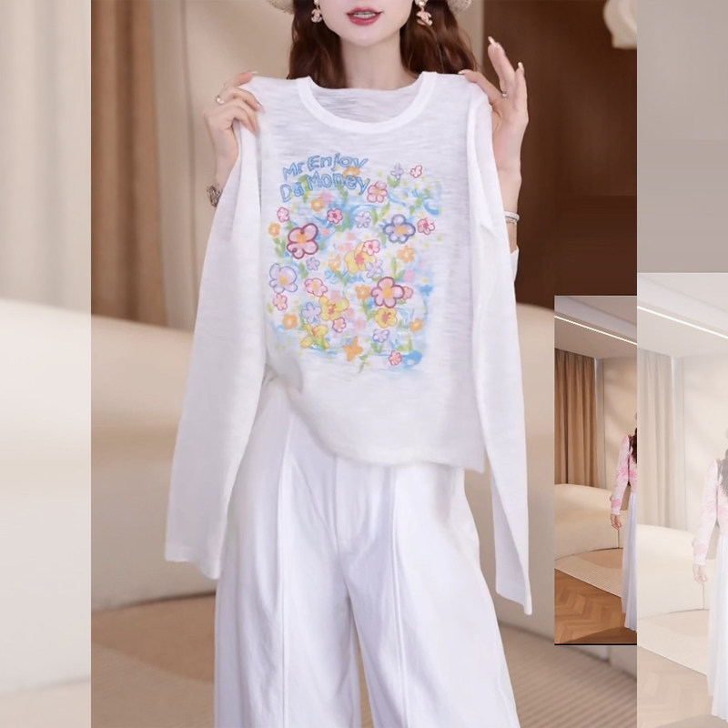 White Long-Sleeve Sun Protection Shirt for Women, 2026 Summer New Style, Slimming and Figure-Flattering, Thin Floral Print Layered Sun Protection Top
