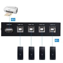 Printer sharer 4-port splitter one-to-four print line switch computer 4-in-1 USB printer sharing