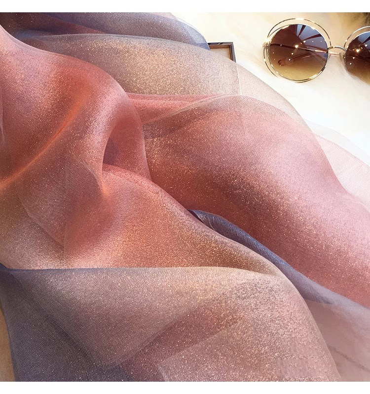 New Spring and autumn Korean style for ladies, jacquard satin, silk-like gradient scarf, fashionable and elegant scarf, shawl, beach blouse, Yiwu Wholesale Network pic 27