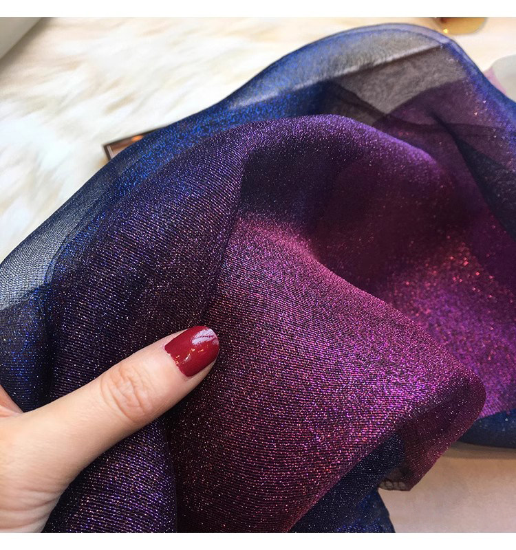 New Spring and autumn Korean style for ladies, jacquard satin, silk-like gradient scarf, fashionable and elegant scarf, shawl, beach blouse, Yiwu Wholesale Network pic 10