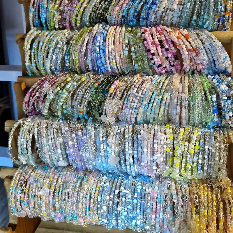 High-Quality Seed Bead Bracelet Materials for Exhibitions, ins Style, Same as on Xiaohongshu, Niche DIY Finished Product Gift