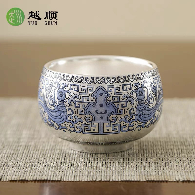 Cloisonné Enamel Silver Master Cup 999 Pure Silver Tea Cup Master Cup High-End Personal Use Tea Cup Master Silver Cup Cloisonné Enamel Silver Master Cup 999 Pure Silver Tea Cup Master Cup High-End Personal Use Tea Cup Master Silver Cup