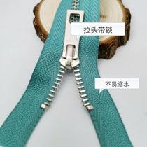 No. 5 metal copper zipper two-way down jacket double-ended long double-open zipper silver-white copper zipper jacket cotton jacket