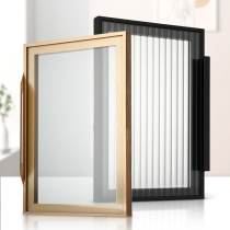 Glass cabinet door minimalist light luxury narrow side cabinet showcase wardrobe door customized with handle aluminum alloy frame door installation