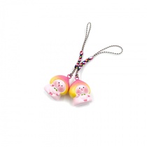 Cartoon cute gradient pink peach pig water tone bell Mobile phone zodiac guardian bell cell phone bag lucky water tone bell