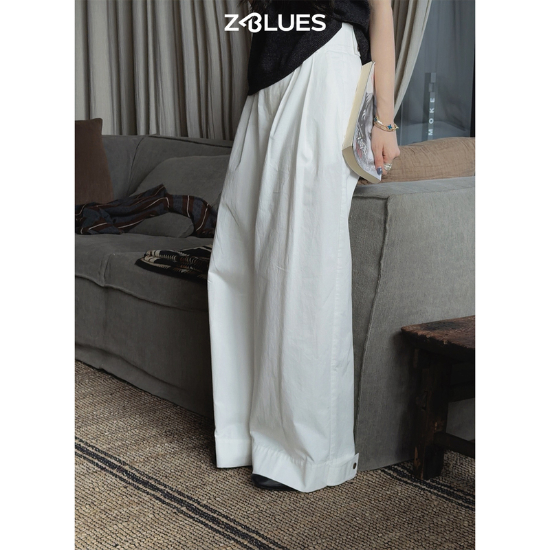 Zblues【Classic White Pants】100% Cotton Loose Straight Casual Pants for Women 2026 Early Autumn White Long Pants Zblues【Classic White Pants】100% Cotton Loose Straight Casual Pants for Women 2026 Early Autumn White Long Pants