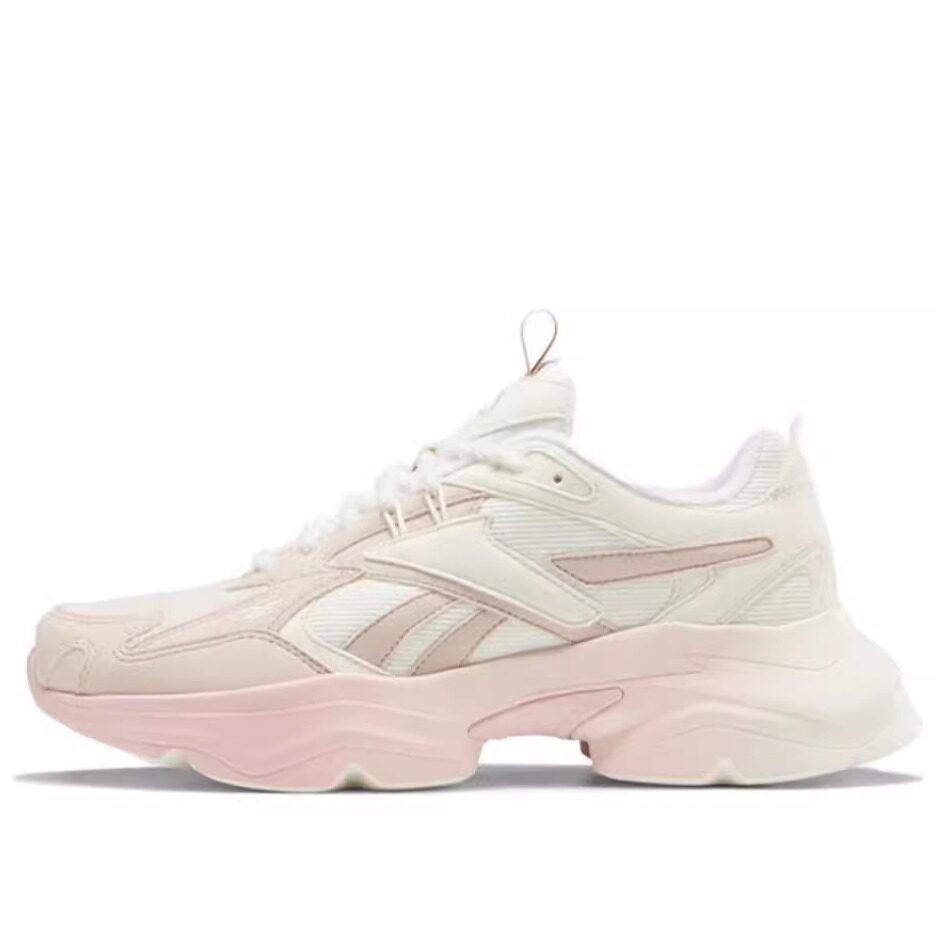 Амортизирующая, нескользящая, износостойкая, легкая обувь Reebok fabric GV8835 с низким вырезом для мужчин и женщин в розовых и белых тонах. Изображение 1