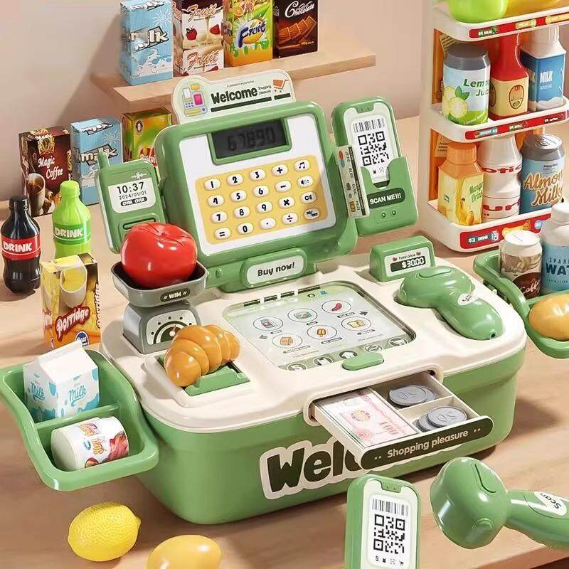 Немецкий щенок, игрушечный кассовый аппарат для супермаркета, детская имитация кассового аппарата, игровой домик для мальчиков и девочек от 3 до 6 лет