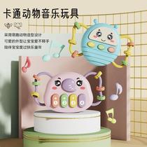 Hand clapping drum soothing puzzle baby toys that can be hung when going out baby music hand rattle childrens song light story machine