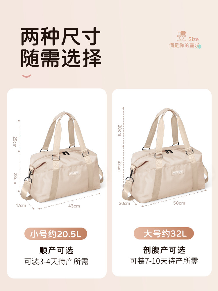 Maternity Storage Bag, Short-Distance Travel Bag, Lightweight Portable Handbag for Women, Large-Capacity Business Trip Luggage Bag, Travel and Boarding Bag