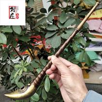 Retro traditional brass pipe tobacco stem elongated dragon and phoenix bamboo dry tobacco bag tobacco pot old-fashioned smoking gun bamboo tobacco stem
